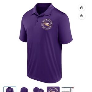 NCAA Men's Short Sleeve Polo Purple LSU Tigers Polo Shirt